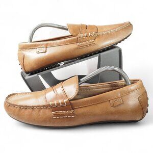 Polo Ralph Lauren Wes Leather Moc Toe Driving Penny Loafers Men's 9.5D Brown